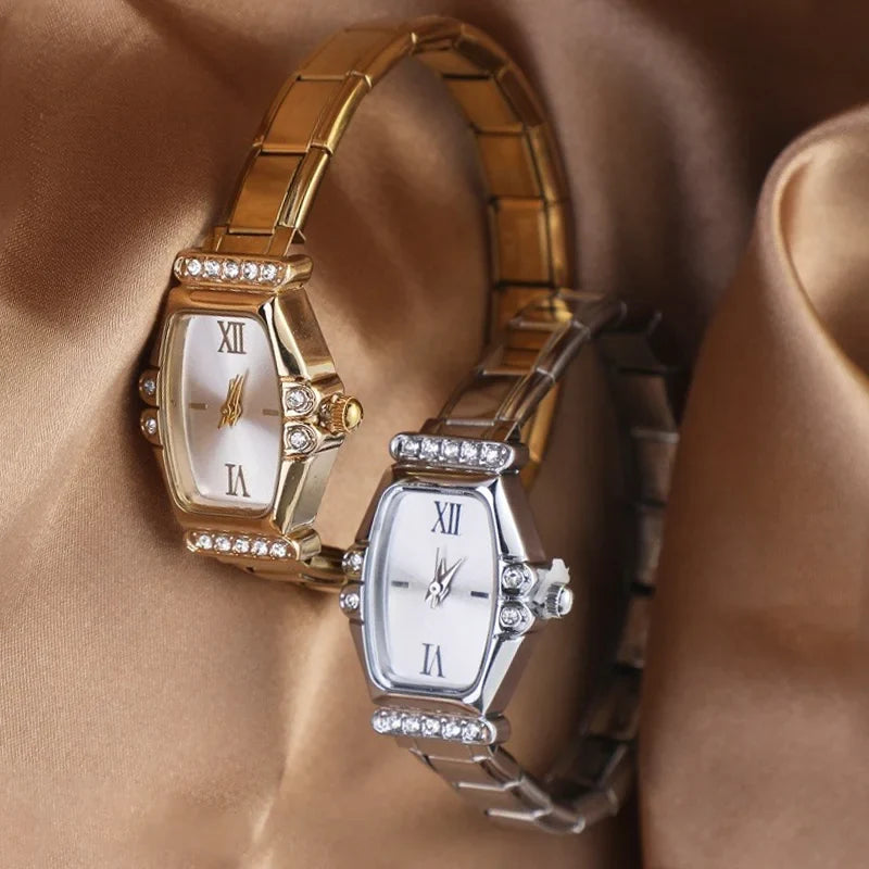 Italian Charm Square Zircon Elastic Watch Bracelet | 41 Colors Charm Bracelet Qme