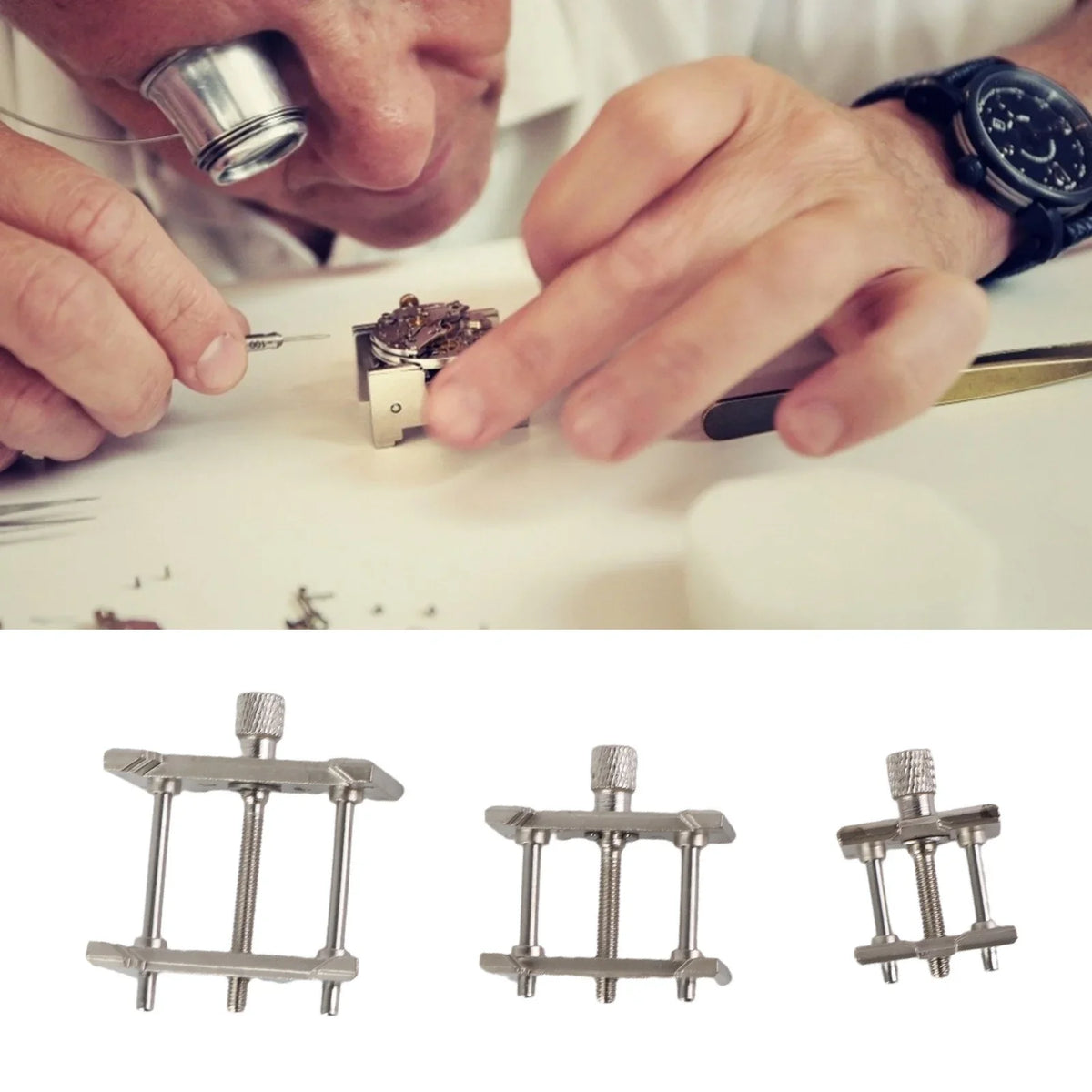 Metal Watch Movement Holder 3-Piece Set – Watchmaker Repair Tool Watchmaker Repair Tool Qme