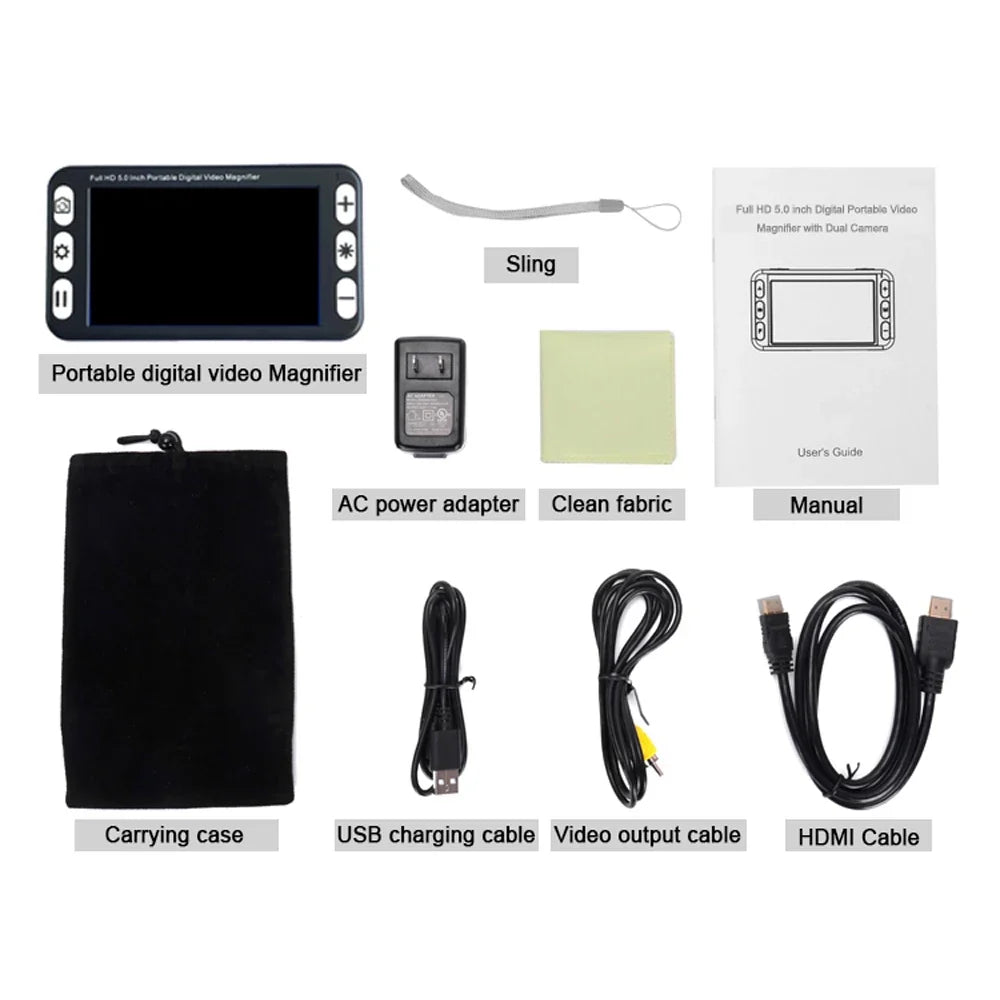5" LCD Portable Video Magnifier – Digital Handheld Reader | Qme Digital Video Magnifier Qme HCP05