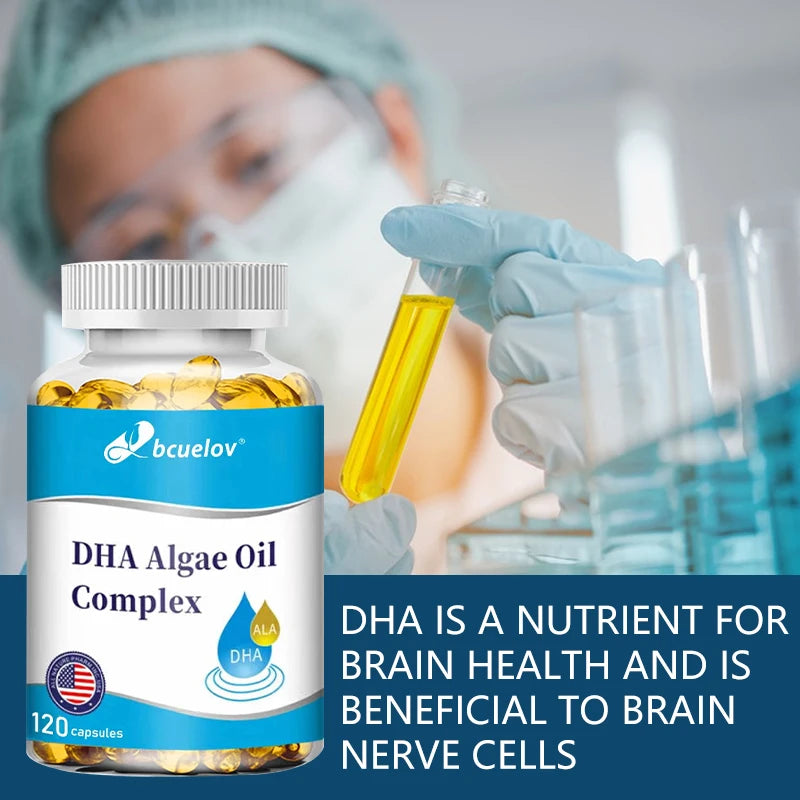 Bcuelov DHA Algae Oil Capsules – Extra Strength Supplement Omega-3 Supplement Qst