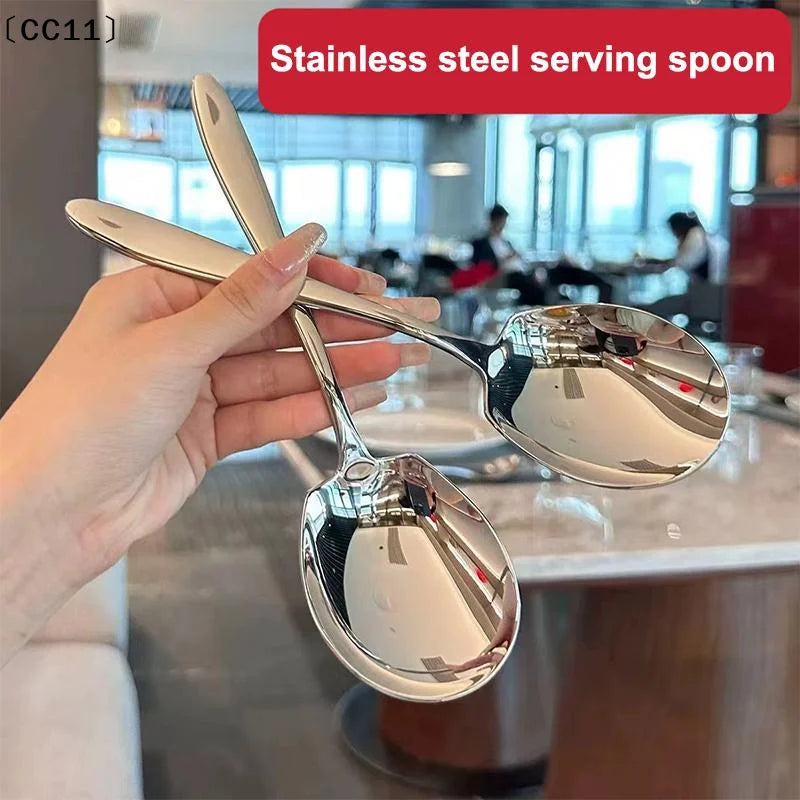 Large Stainless Steel Rice Spoon – Ergonomic Serving Spoon Serving Spoon Qme