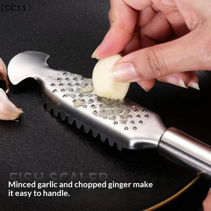 Stainless Steel Double Row Fish Scaler – Kitchen Cleaning Tool Fish Scaler Tool Qme