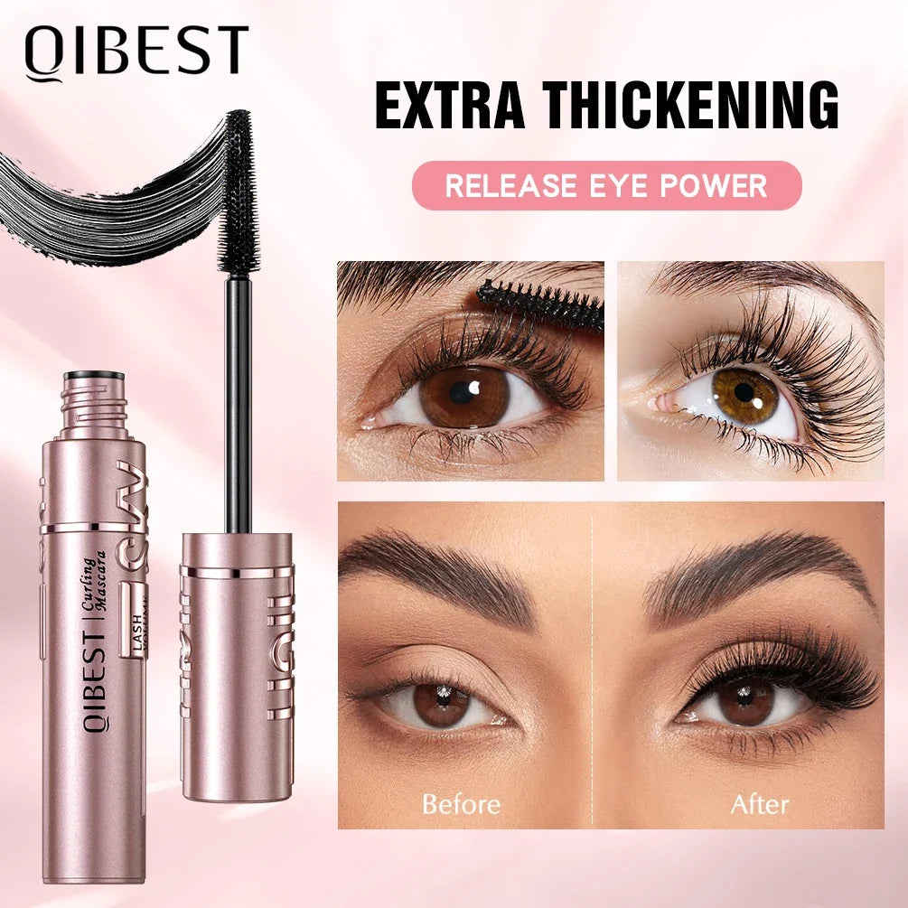 QIBEST Silk Fiber Mascara – Waterproof, Lengthening, Volumizing Fiber Mascara Qme