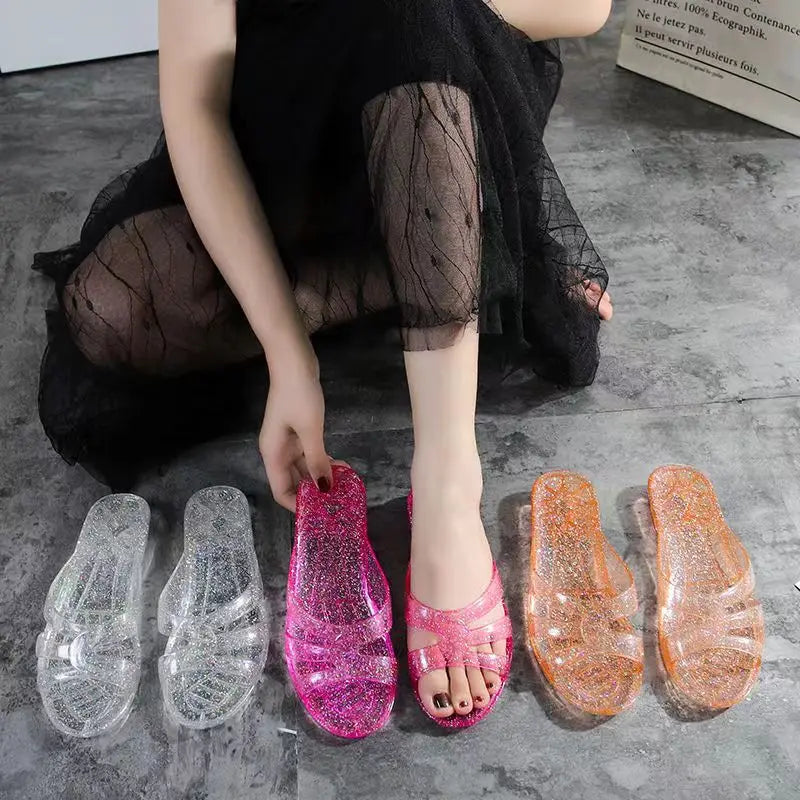 Women's Transparent Jelly Sandals – Non-Slip Casual Slides Women's Jelly Sandals Qst