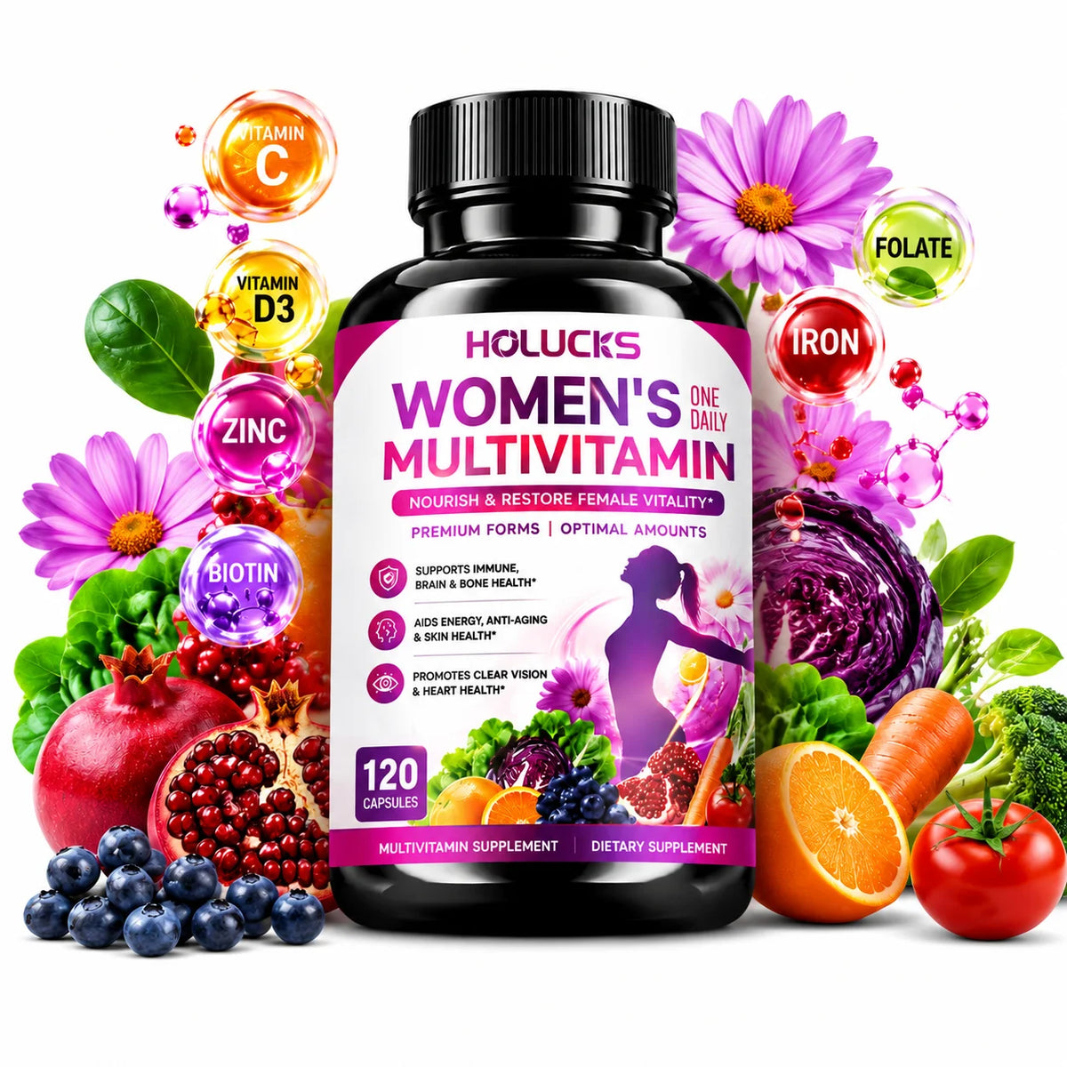 Fulimiks Women's Multivitamin Capsules – A C D3 E Collagen CoQ10 Women's Multivitamin Qst