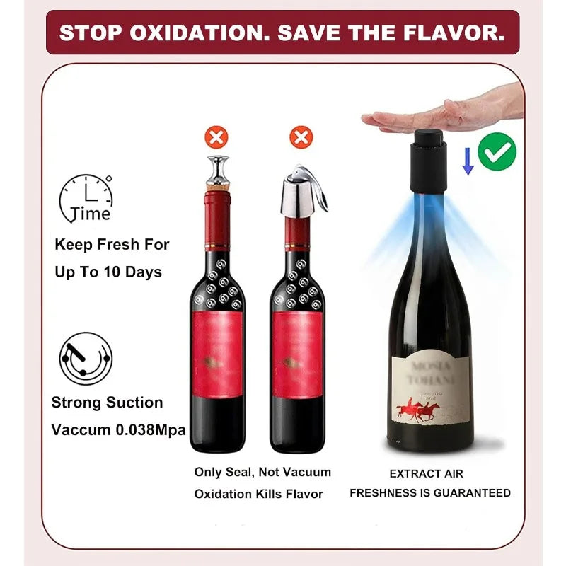 Reusable Vacuum Wine Stopper – Push-Type Bottle Sealer Wine Bottle Stopper Qme