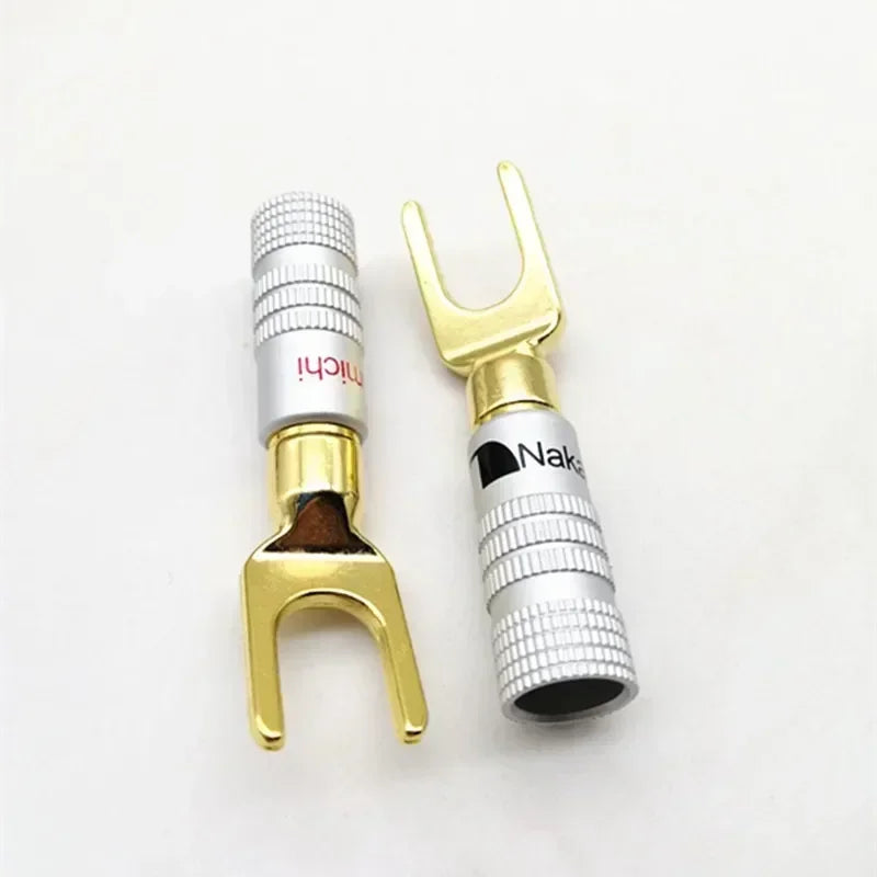 Gold Plated Fine Copper Speaker Cable Banana Plug Connector Speaker Cable Connector Qme