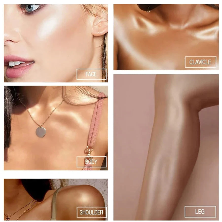 7-Color Liquid Highlighter & Contour Bronzer | Shimmer Glow Liquid Highlighter Qme