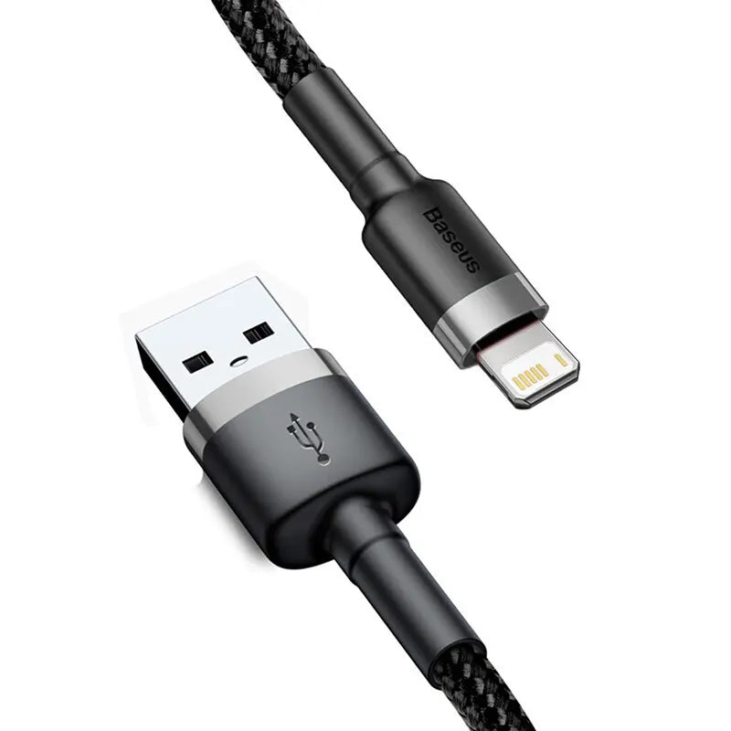 Baseus 2.4A Nylon Braided Lightning Fast Charging Cable iPhone Lightning Charging Cable Qst Gray 1m