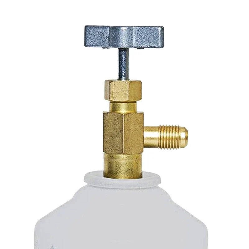 R-134a Refrigerant Can Tap Adapter | 1/4" SAE Brass Valve Refrigerant Can Tap Qme