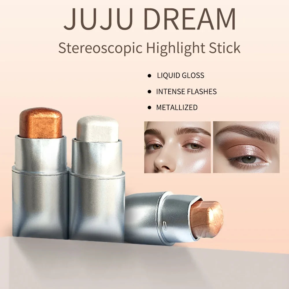 Glowy Highlighter Stick – Shimmer, Waterproof, Long-Lasting Highlighter Stick Qme