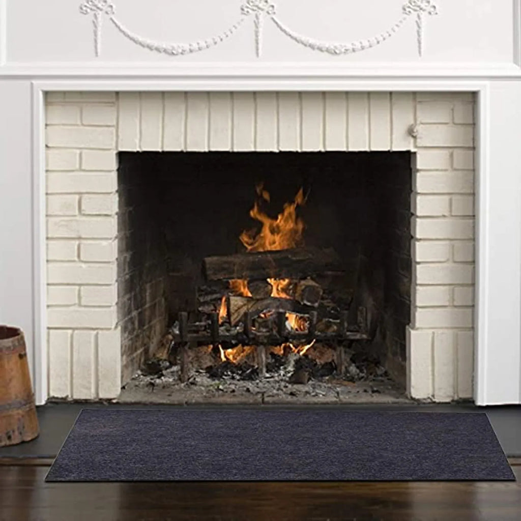 Fireproof Fireplace Hearth Rug – Non-Slip Flame Retardant Mat Fireplace Hearth Rug Qme