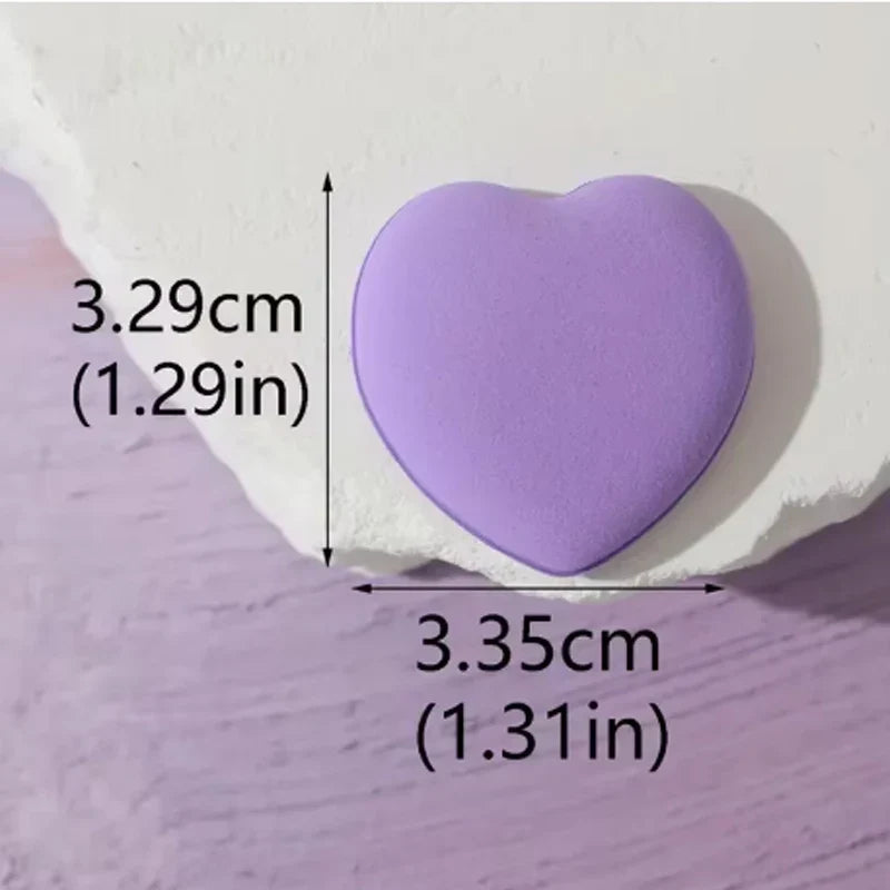 Mini Heart-Shaped Finger Powder Puff Air Cushion Sponge Makeup Powder Puff Qme