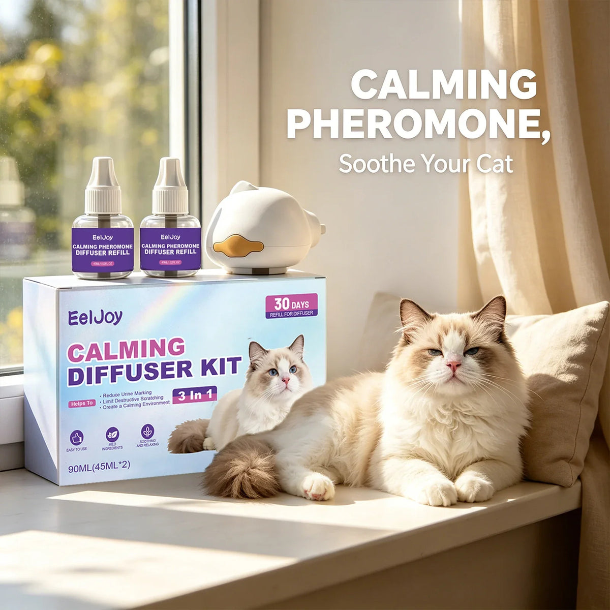 Cat Calming Pheromone Diffuser – Reduce Scratching Behavior Cat Calming Diffuser Qme