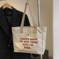 Canvas Laptop Tote Bag for Students & Commuters – 4 Colors Canvas Tote Bag Qme Beige not lined