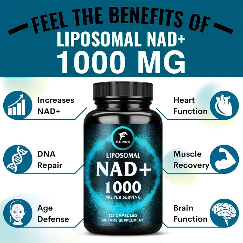 Organic Liposomal NAD+ Capsules – Energy, Skin & Brain Dietary Supplement Qst
