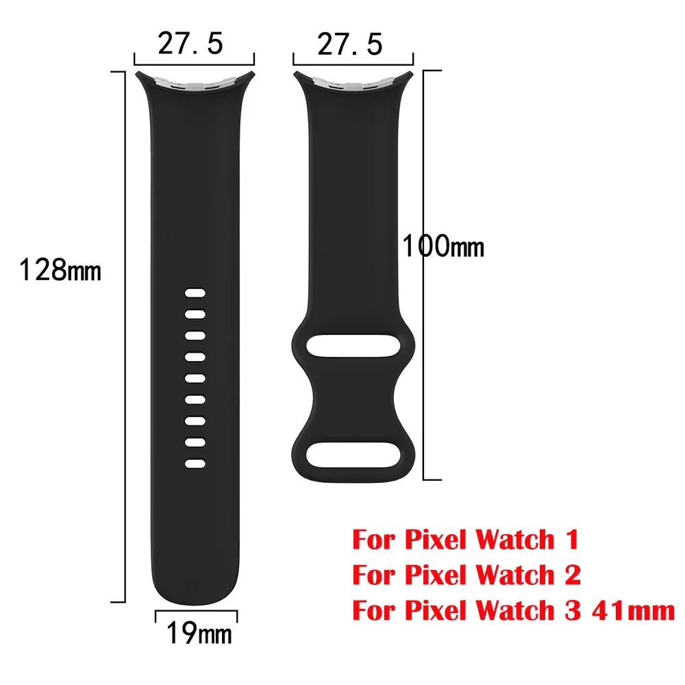 Silicone Sport Band for Google Pixel Watch 3 41mm Butterfly Buckle Silicone Watch Band Qme