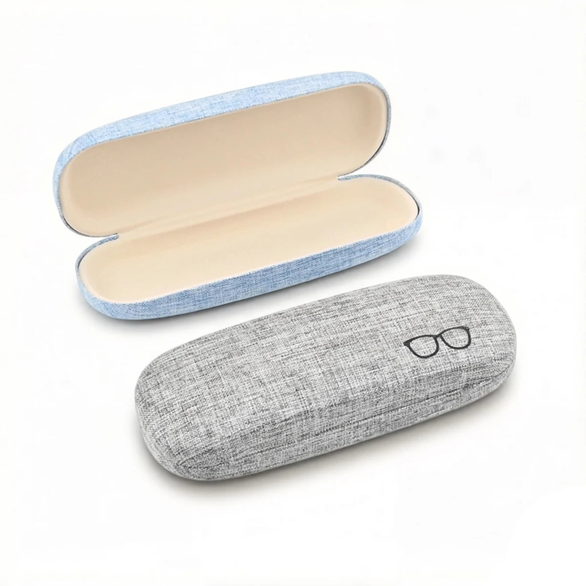 VOPHA Hard Shell Linen Glasses Case – Unisex Eyewear Box Eyeglass Case Qst 2pcs-L A