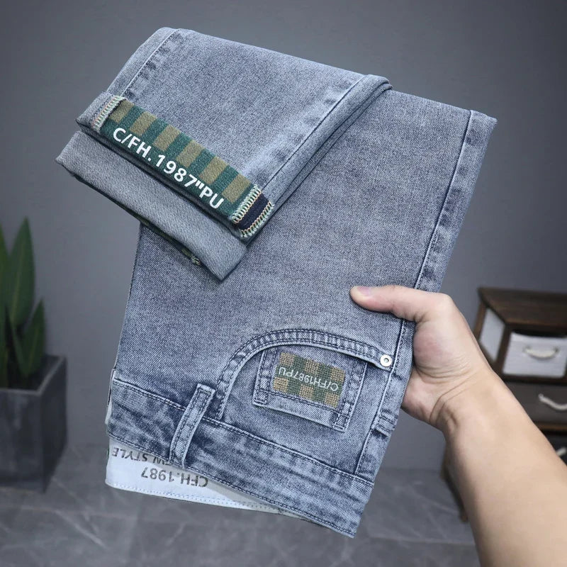 Men's Slim Fit Summer Jeans | Korean Style Men's Slim Jeans Qme