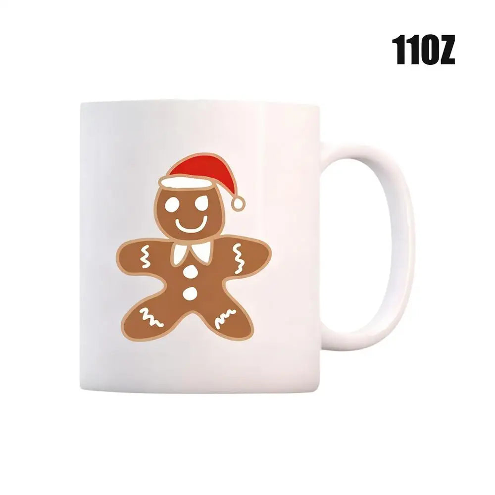 Gingerbread Man Christmas Mug – Festive Ceramic Cup 11oz/15oz Ceramic Holiday Mug Qme China Mainland White 11oz