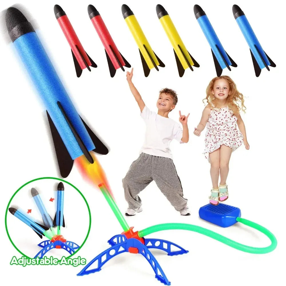Kids Air Rocket Foot Pump Launcher – Outdoor Stomp Launch Toy Outdoor Rocket Launcher Toy Qme