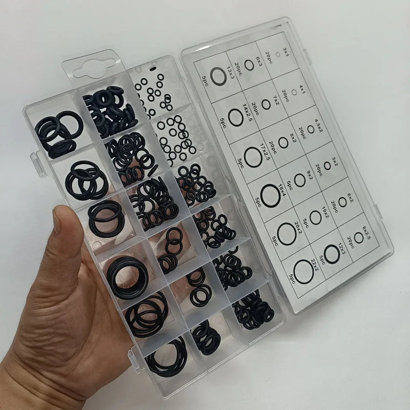 225-Piece Nitrile Rubber O-Ring Assortment & Gasket Seal Kit O-Ring Gasket Kit Qst