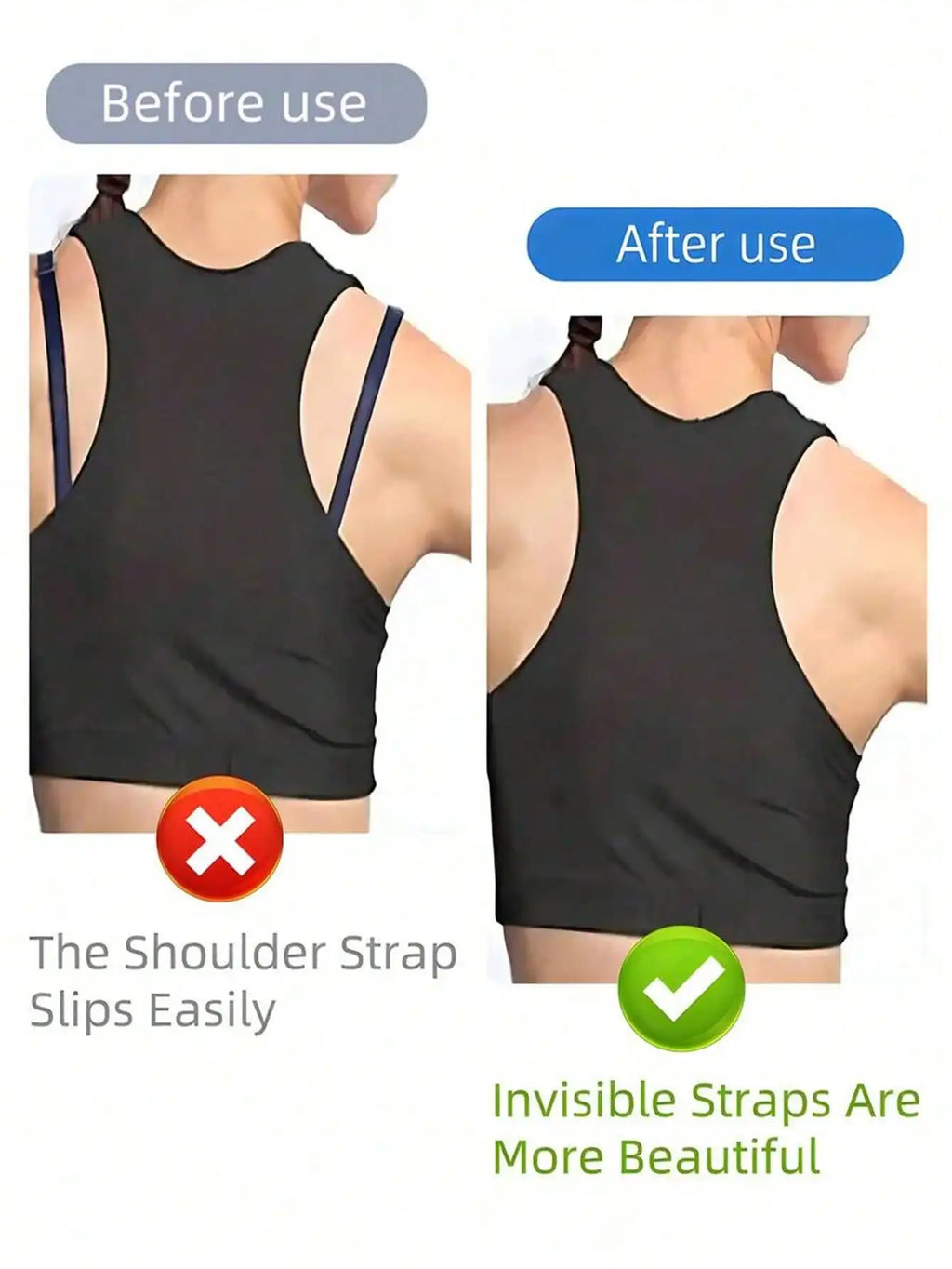4-Pack Invisible Bra Buckles – Flower, Heart & Butterfly Bra Accessories Qme