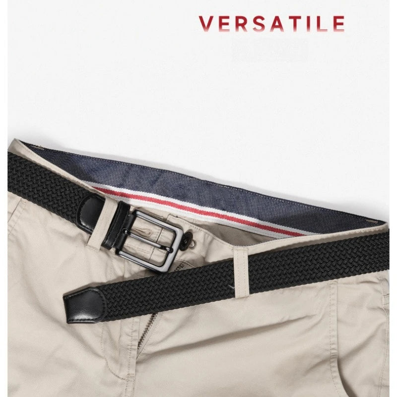 Men's Stretch Woven Golf Belt – Adjustable Pin Buckle Stretch Woven Belt Qme