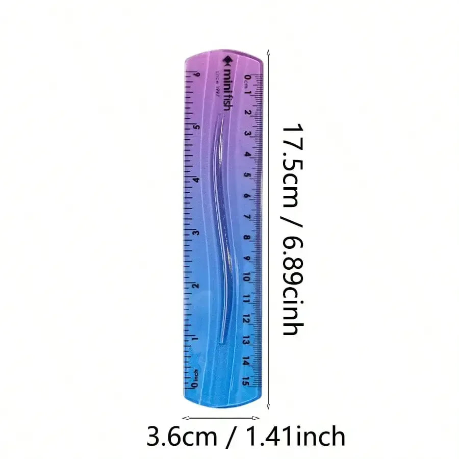 Flexible Rainbow Ruler 15cm/20cm – Dual Cm & Inch Scale Flexible Soft Ruler Qst