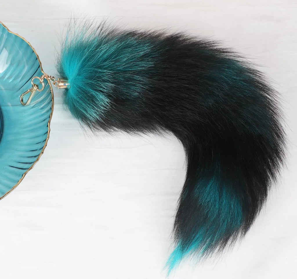 Faux Fur Fox Tail Keychain – Fluffy Bag Charm Pendant Fur Bag Keychain Qme
