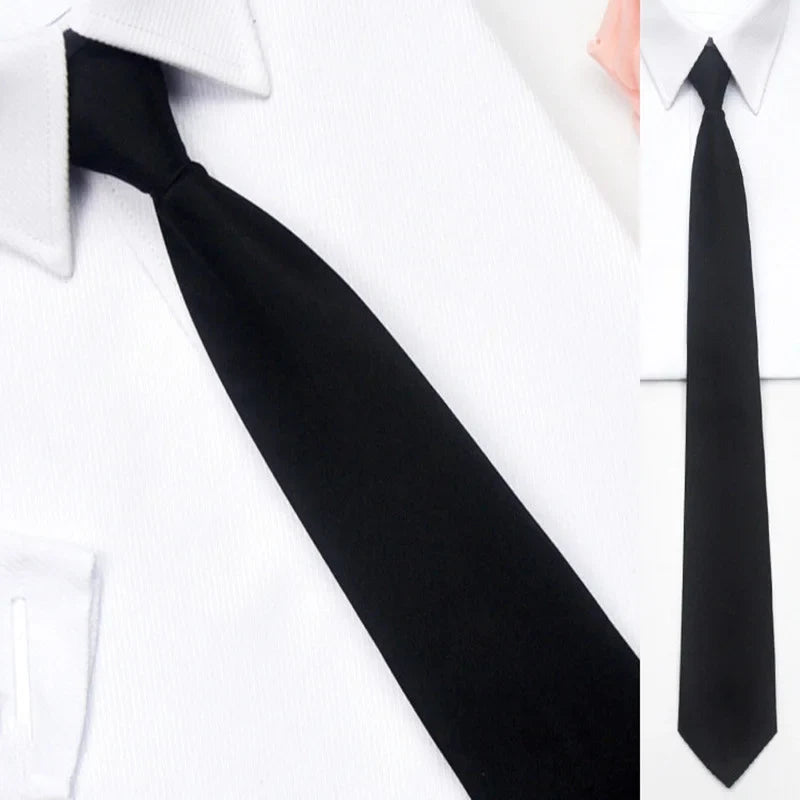 Black Matte Clip-On Tie – Security, Doorman & Formal Neckwear Clip-On Necktie Qme black