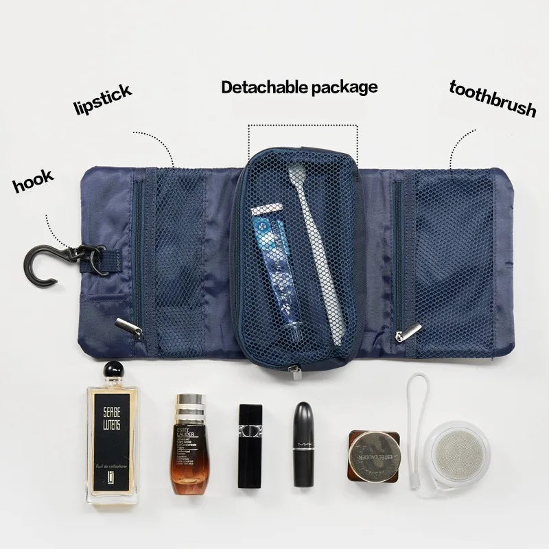 Large Folding Toiletry Bag with Hook | Travel Cosmetic Organizer Travel Toiletry Bag Qme
