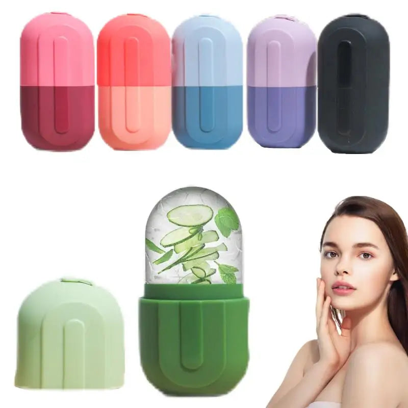 Silicone Ice Roller Facial Cooling & Firming Massage Tool Facial Ice Roller Qme