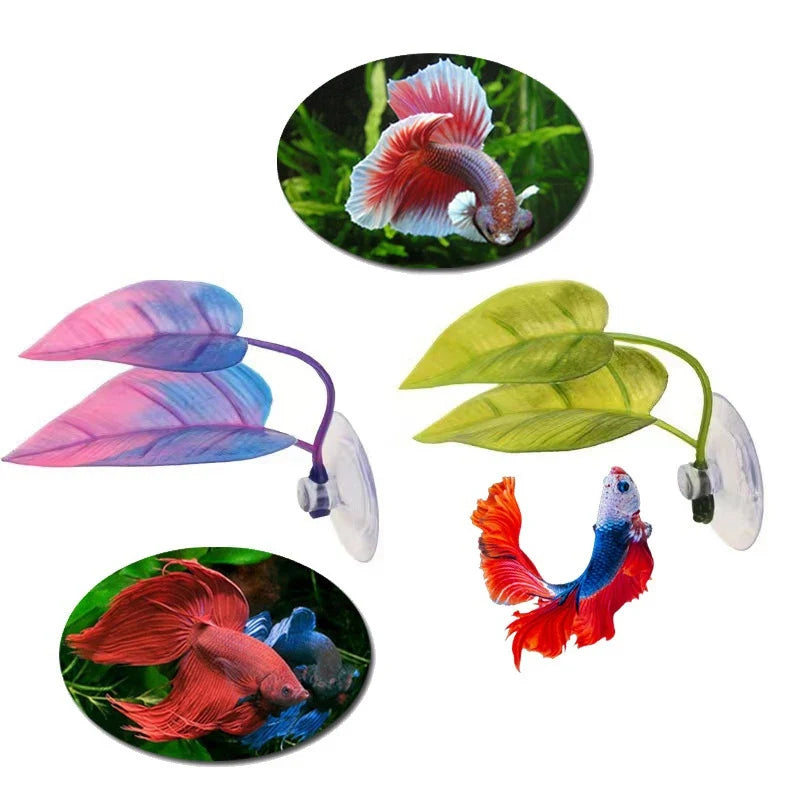 Artificial Betta Fish Rest Leaves | Aquarium Spawning Plant Decor Aquarium Plant Decor Qme