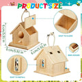 Wooden Birdhouse Building & Painting Kit – DIY Educational DIY Craft Kit Qme as shown