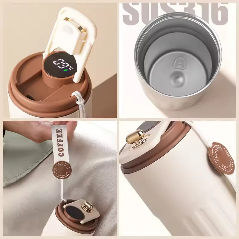 316 Stainless Steel Smart Temp Display Tumbler 420ml Insulated Smart Tumbler Qst