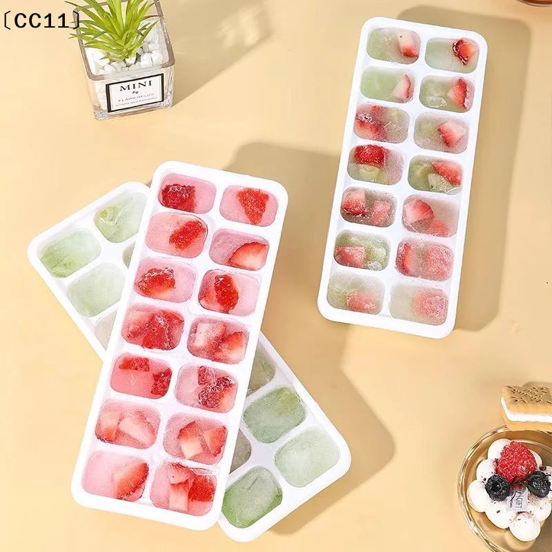 Silicone 14-Cube Ice Tray Mold with Lid – Easy Release Silicone Ice Cube Tray Qme