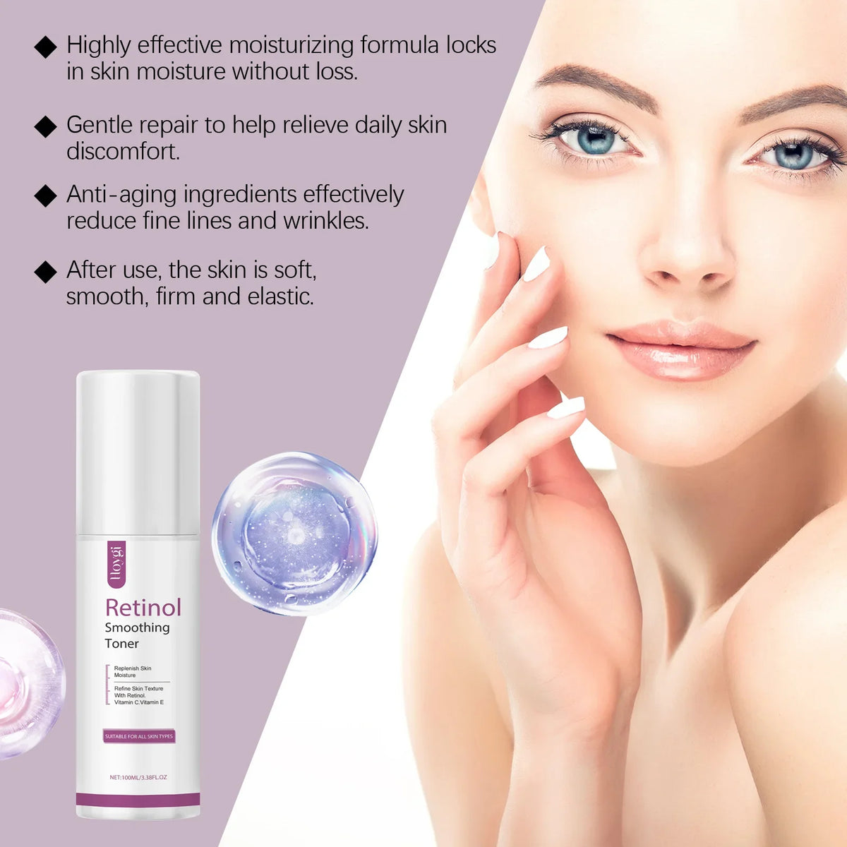 Retinol Hydrating Toner – Firming, Lifting & Fine Line Smoother Retinol Face Toner Qme