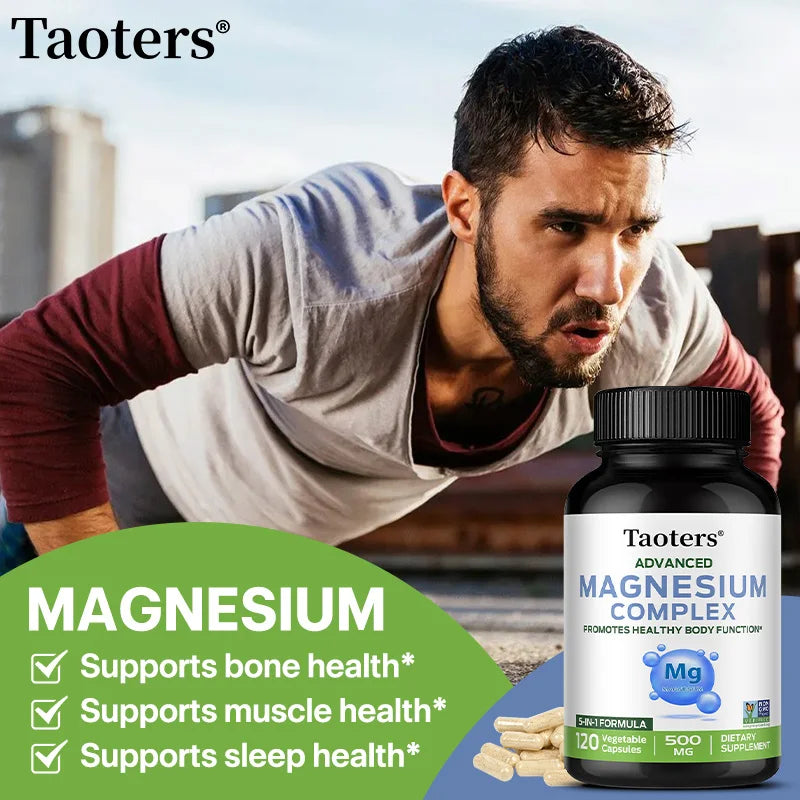 Taoters Magnesium Complex Capsules – High Absorption Formula Mineral Supplement Qst
