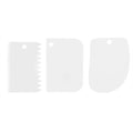 3-Piece Plastic Dough Scraper & Cake Cream Spatula Set Pastry Scraper Set Qme WHITE