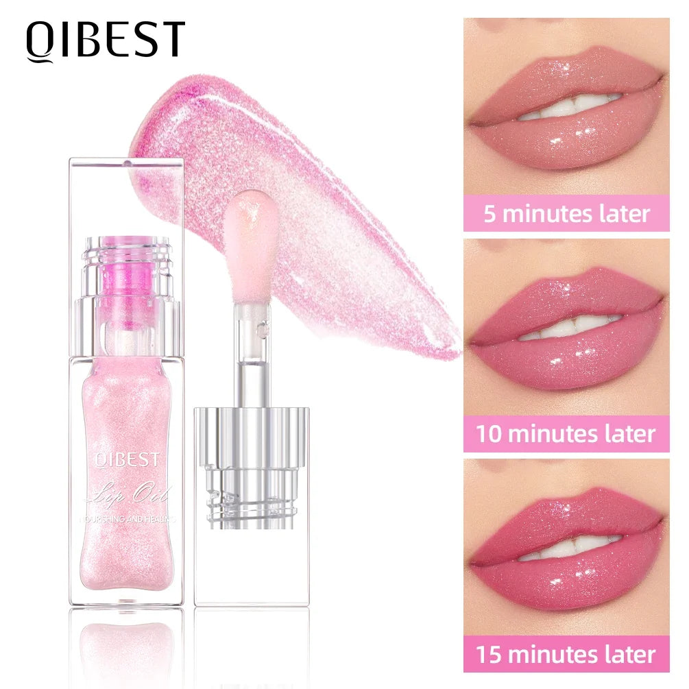 QIBEST Color-Changing Lip Oil Glaze – Moisturizing Balm Gloss Lip Oil Glaze Qme