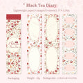 Pastoral Floral Long Sticky Notes – Tearable Flower Memo Pad Floral Sticky Notes Qme A