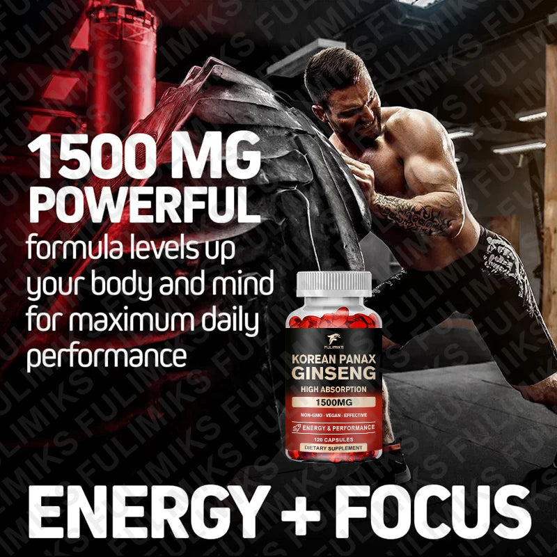 Korean Panax Ginseng Capsules – Energy & Vitality | Fulimiks Herbal Supplement Qst