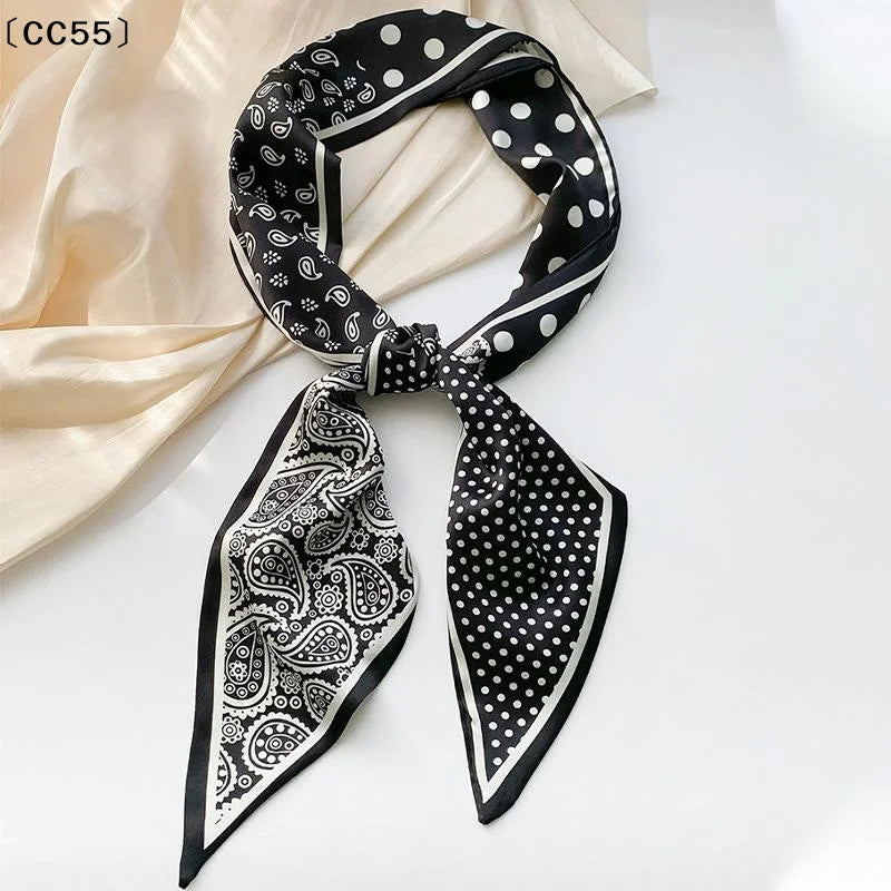 Women's Polka Dot Narrow Long Scarf – Headband, Bag Ribbon & Tie Narrow Ribbon Scarf Qst