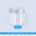 Refillable Plastic Travel Jars – Empty Cosmetic Containers, Set of 5 Cosmetic Travel Jars Qme 50ml Silver