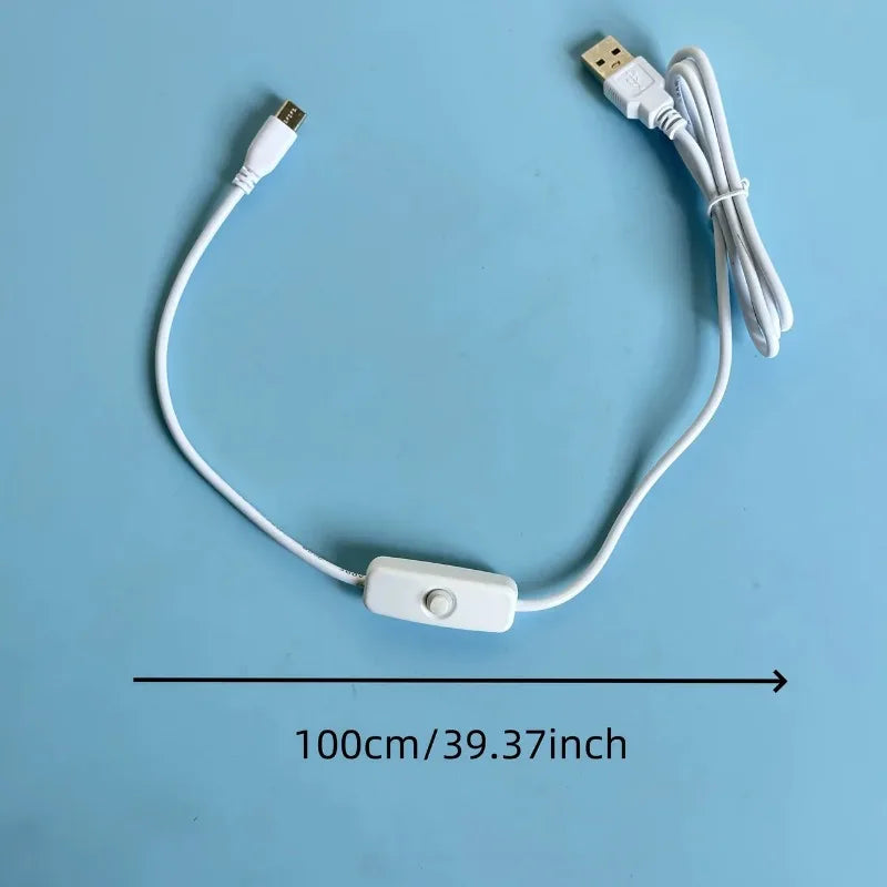 4-Pack Raspberry Pi 4 USB-C Power Switch Cable 5V 3A Power Switch Cable Qme