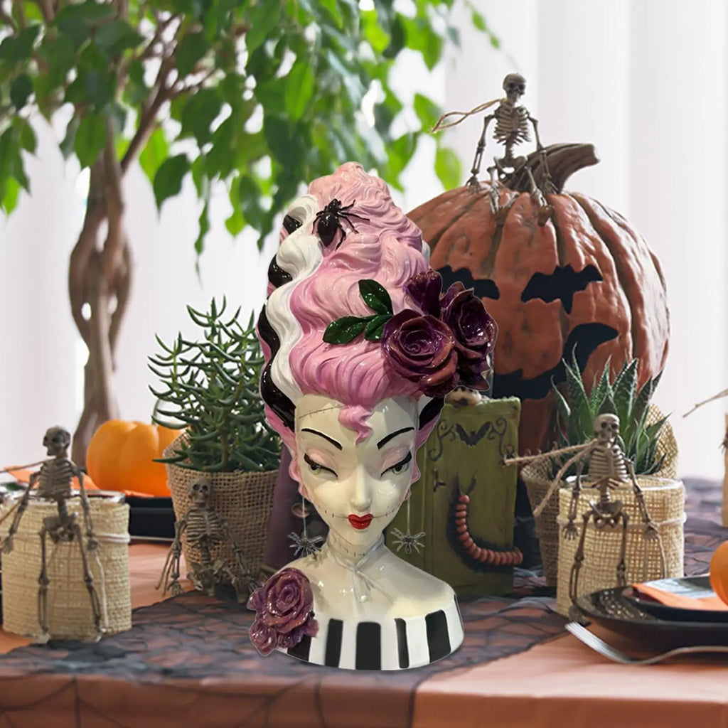 Gothic Bridal Bust Figurine – Halloween Desk & Shelf Decor Gothic Bust Figurine Qme