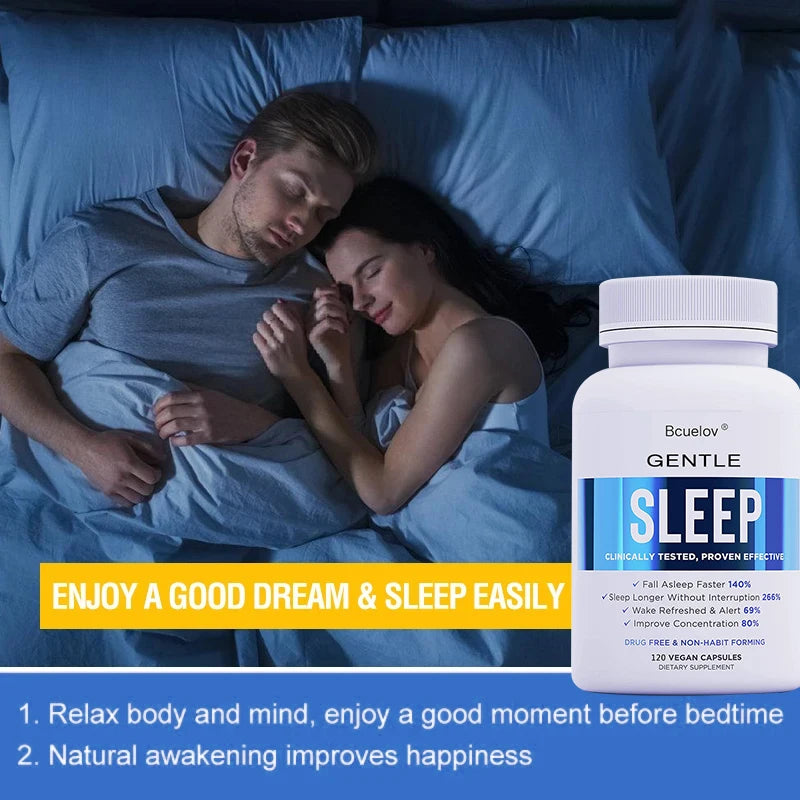 Bcuelov Sleep Support Capsules – Melatonin, GABA & Ashwagandha Sleep Support Supplement Qst