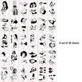30 Black Temporary Tattoo Stickers – Small Clear Body Art Set Temporary Tattoo Stickers Qme 30A