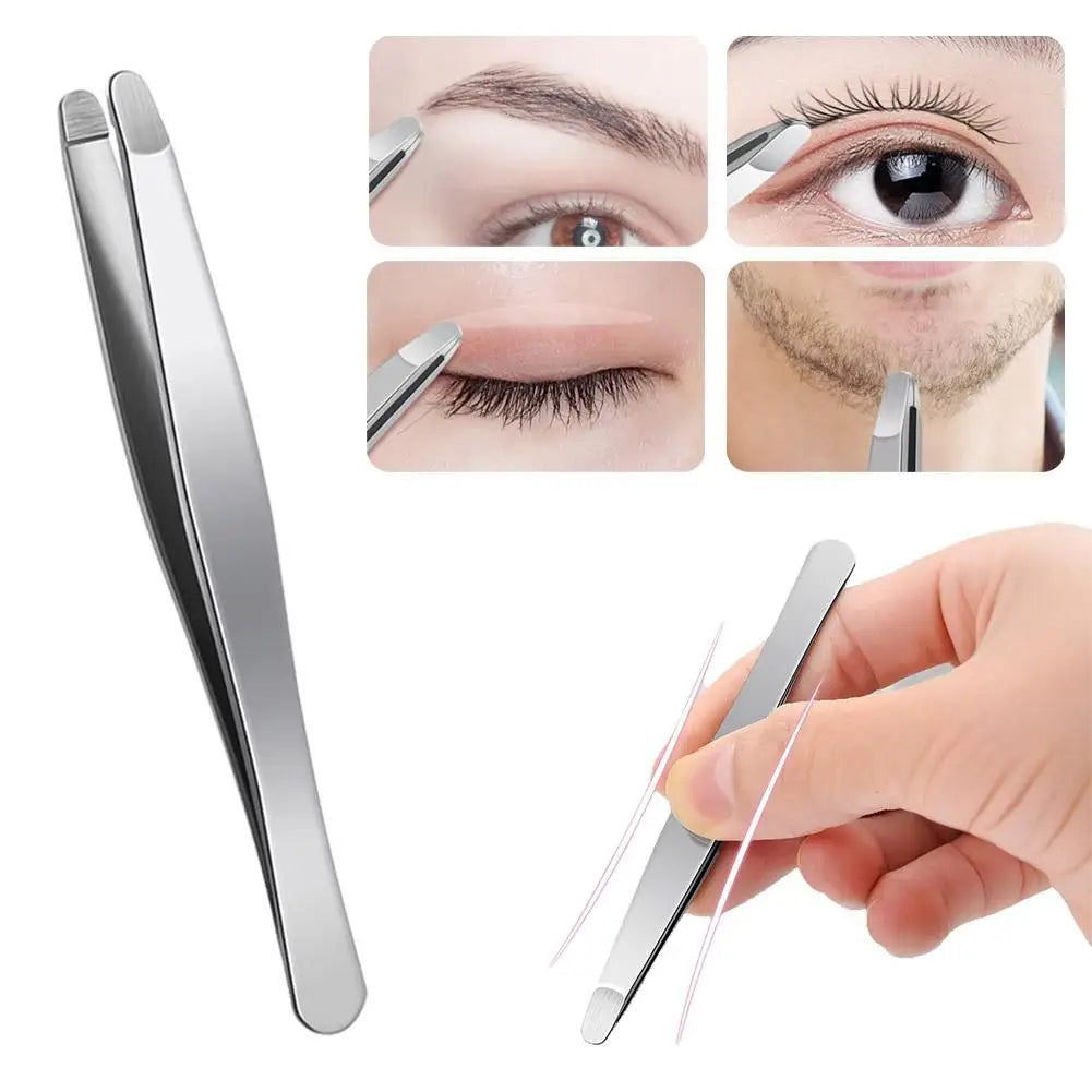 Stainless Steel Eyebrow Tweezers & Grooming Scissors | Men & Women Eyebrow Grooming Set Qme